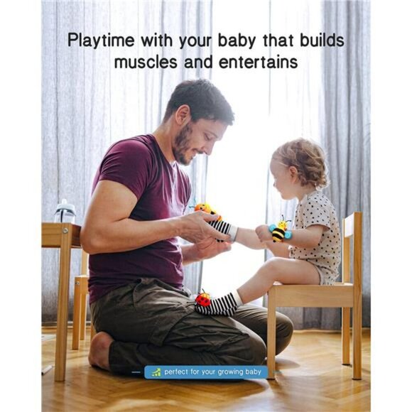 Baby Wrist Rattle Socks and Foot Finder Set Perfect Baby Toys for 0-12 Months - Picture 6 of 8